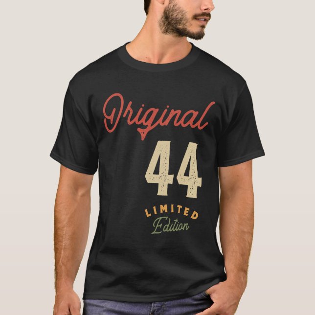 Camiseta Original com 44 anos - Aniversário de 44 (Frente)