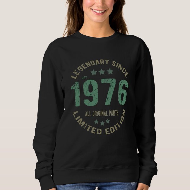 Camiseta Original Desde 1976 Presente de Aniversário Lenda  (Frente)