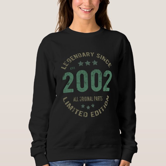 Camiseta Original Desde 2002 Presente de Aniversário Lenda  (Frente)