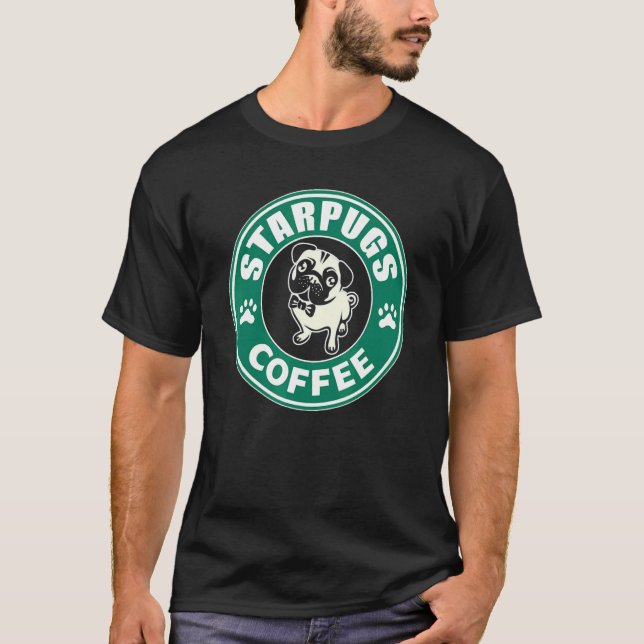Camiseta Original StarPugs Café para Amantes de Pu (Frente)