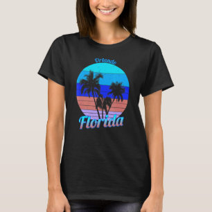 Camiseta Orlando Florida Retro Tropical Palm Trees Vacina