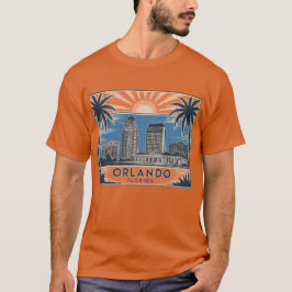 Camiseta Orlando Florida Skyline Médio Century Estilo Vinta