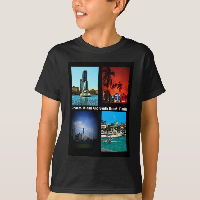 Camiseta Orlando, Miami, South Beach Collage (Frente)