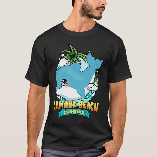 Camiseta ORMOND BEACH FLORIDA Cute Baby Dolphin Souvenir (Frente)