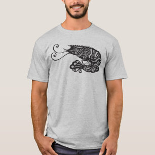 Camiseta Ornada de Camarão Mandala Tribal Intricad