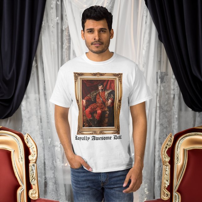 Camiseta Ornamentado de Fotografias Personalizadas do Retra (custom royal portrait t-shirt printing)