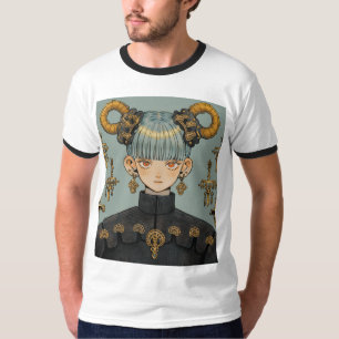 Camiseta Ornamentado Steampunk Fantasy Animy Girl