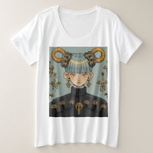 Camiseta Ornamentado Steampunk Fantasy Animy Girl