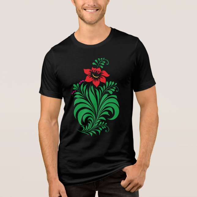 Camiseta Ornamental Floral Flower Design – Elegant (Frente)