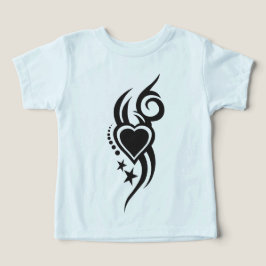 Camiseta Ornamental Floral Heart Tattoo 