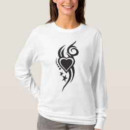Camiseta Ornamental Floral Heart Tattoo 