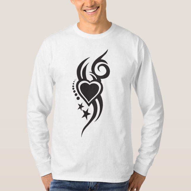 Camiseta Ornamental Floral Heart Tattoo  (Frente)