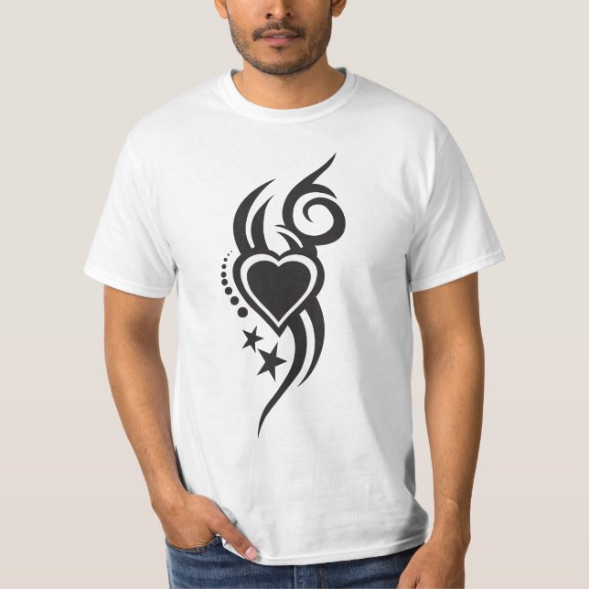 Camiseta Ornamental Floral Heart Tattoo  (Frente)