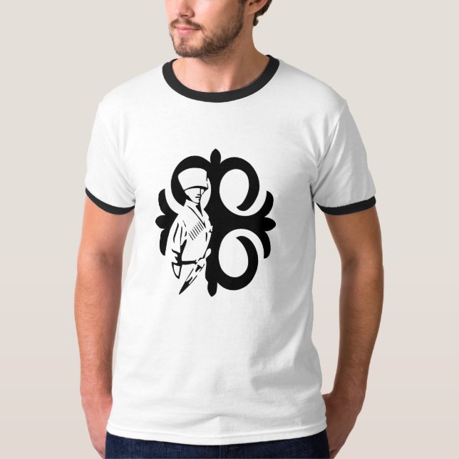 Camiseta Ornamento Circassian do homem (Frente)