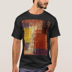 Camiseta ornamento de bordados, linhas coloridas, estilo bo