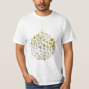 Camiseta Ornamento de esferas de árvores de Natal + suas id
