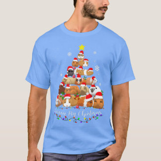 Camiseta Ornamento de Guiné Árvore de Natal Engraçado Natal