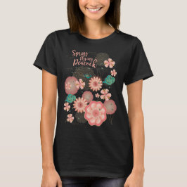 Camiseta Ornamento Floral de Peacock primavera Peach Garden