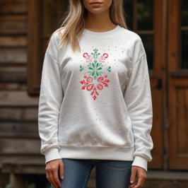 Camiseta Ornamento Floral Vintage - Design de Feriado
