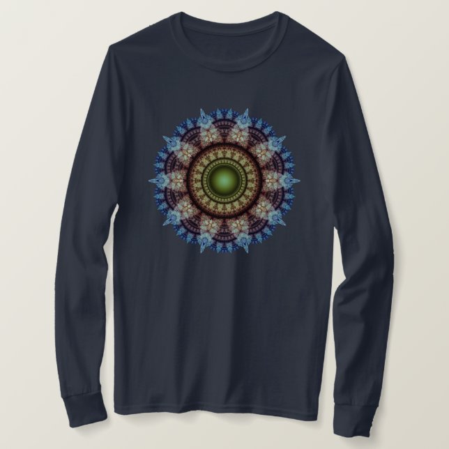 Camiseta Ornamento fractal mágico (Frente do Design)
