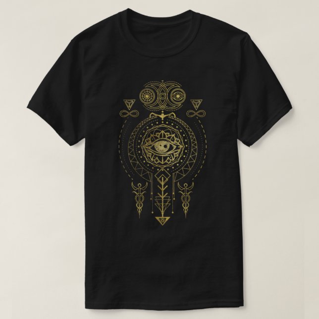Camiseta Ornamento Geométrico Místico Sagrado (Frente do Design)