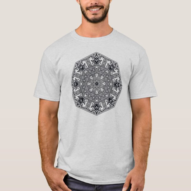 Camiseta Ornamento redondo da mandala (Frente)