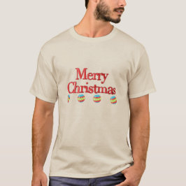 Camiseta Ornamentos 3D de Texto Feliz Natal