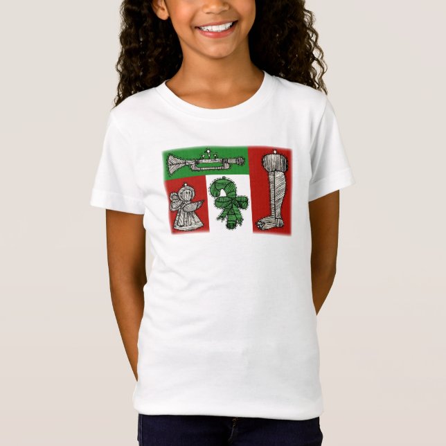 Camiseta Ornamentos de natais vintages (Frente)