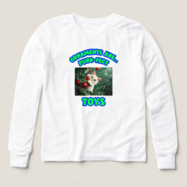 Camiseta Ornaments Are Purr-fect Toys Kids’ Cat Christmas