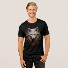 Camiseta Ornate Wolf Face – Floral Fantasy Design