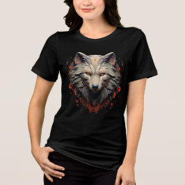 Camiseta Ornate Wolf Face – Floral Fantasy Design