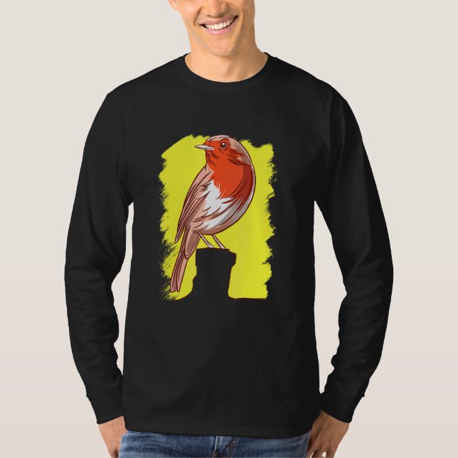 Camiseta Ornitologia da Vida Selvagem dos Robins de Observa (Frente)