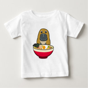 Camiseta Ornitorrinco e Ramen