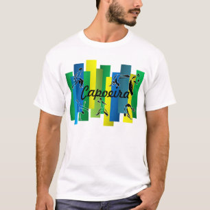 Camiseta oro do machado das artes marciais do capoeira da