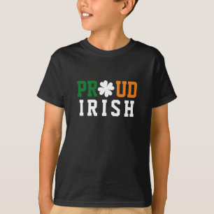 Camiseta Ororgulhoso Irlandês Shamrock Lucky Clover Cote C