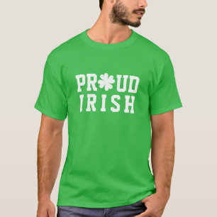 Camiseta Ororgulhoso Irlandês Shamrock Lucky Clover Cote Co