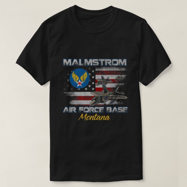 Camiseta Ororgulhoso Malmstrom da base aérea AFB Air Force  (Frente do Design)