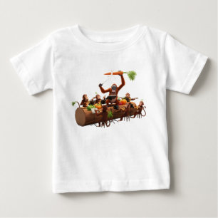 Camiseta Orquestra do Macaco Engraçado com Instrumentos de