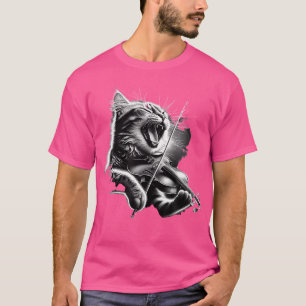 Camiseta Orquestra Engraçada Músico Violinista de Rock Toca
