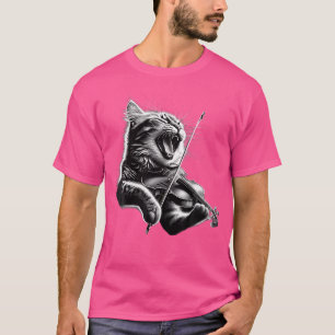 Camiseta Orquestra Engraçada Músico Violinista de Rock Toca