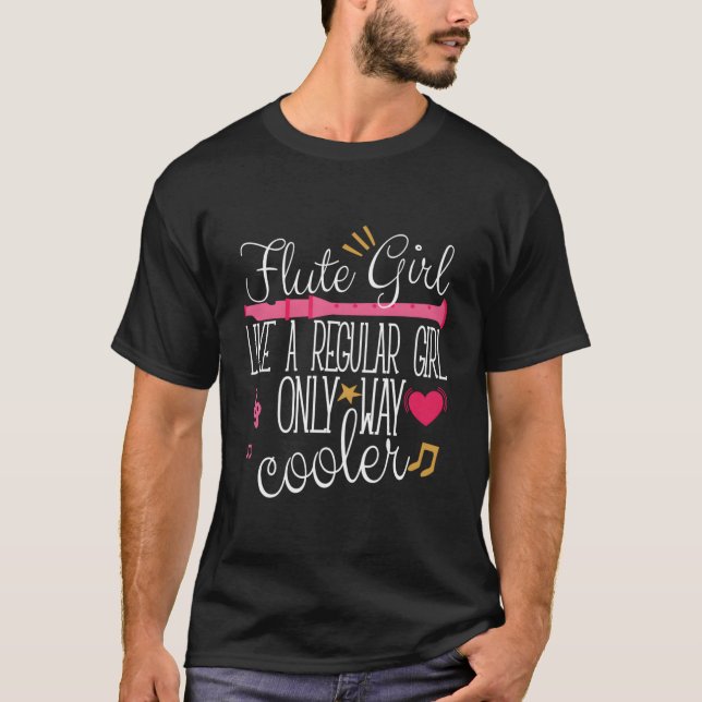 Camiseta Orquestra Musical Do Jogador De Flauta Girl Flutis (Frente)