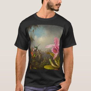 Camiseta Orquídea com dois beija-flores
