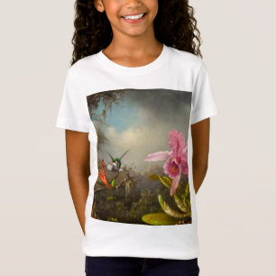 Camiseta Orquídea com dois beija-flores