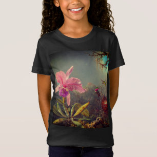 Camiseta Orquídea de Cattleya e três beija-flores