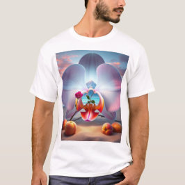 Camiseta Orquídea de Pêssegos de Praia de Oceano Limpo