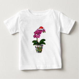 Camiseta Orquídea Falaenopsis Natal Luzes de Festa 