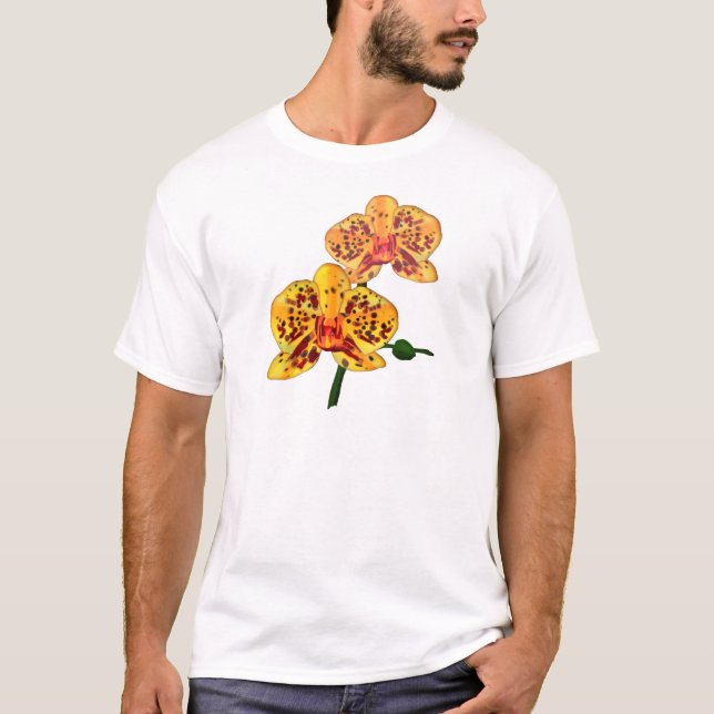 Camiseta Orquídea manchada amarelo do Phalaenopsis (Frente)