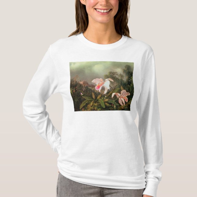Camiseta Orquídeas da selva e colibris, 1872 (Frente)