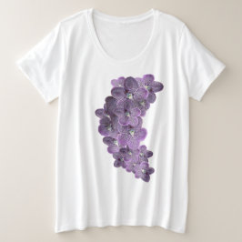 Camiseta Orquídeas-flores violetas roxas