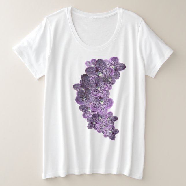 Camiseta Orquídeas-flores violetas roxas (Frente do Design)